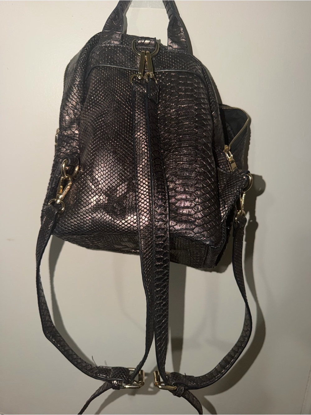 BCBG Mini Snake-Embossed Backpack - Picture 6 of 6